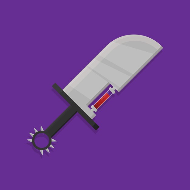 ilustración vectorial de una espada y un bote lleno de sangre