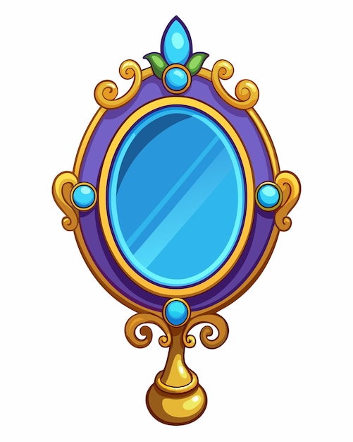 Ilustración vectorial de espejo aislada sobre un fondo blanco