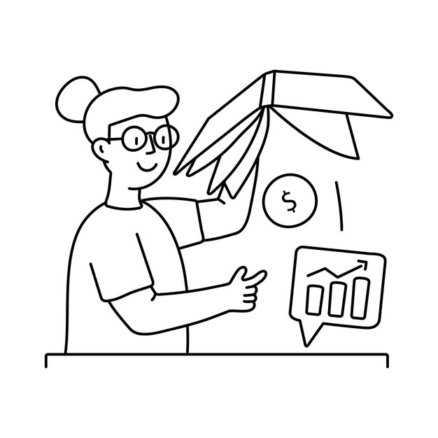 Ilustración vectorial del esquema del libro de negocios Archivo EPS 10