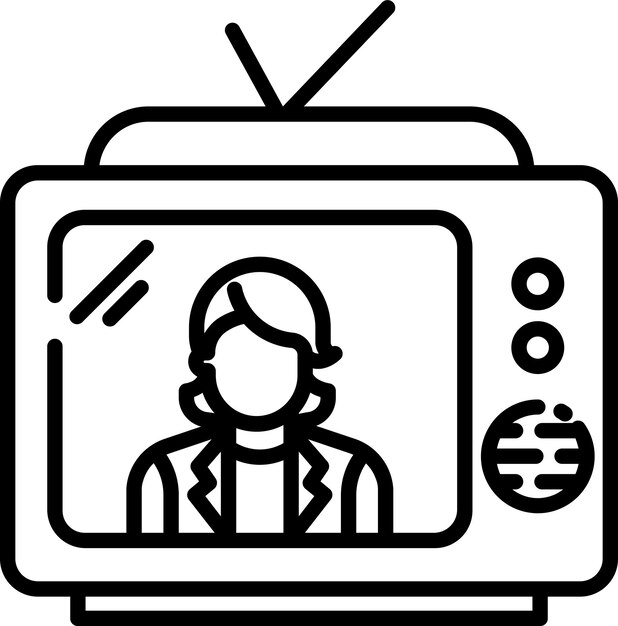 Ilustración vectorial del esquema de las noticias de televisión