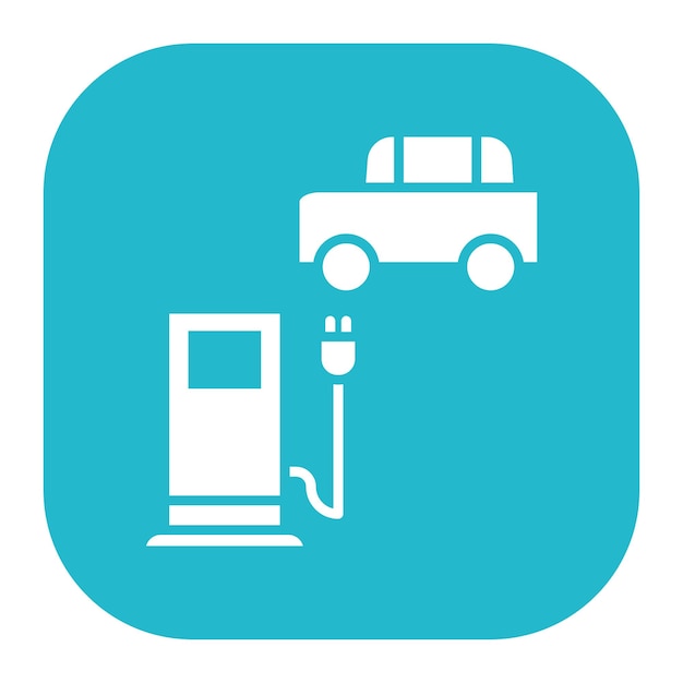 Ilustración vectorial de la estación de automóviles eléctricos