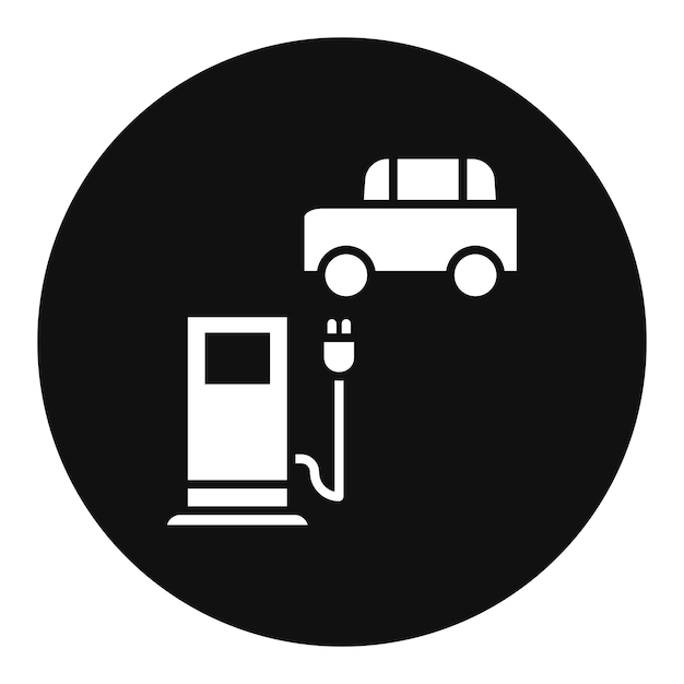 Ilustración vectorial de la estación de automóviles eléctricos