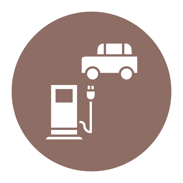 Ilustración vectorial de la estación de automóviles eléctricos