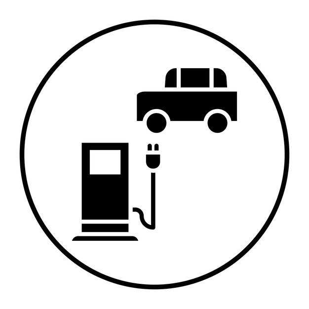 Ilustración vectorial de la estación de automóviles eléctricos