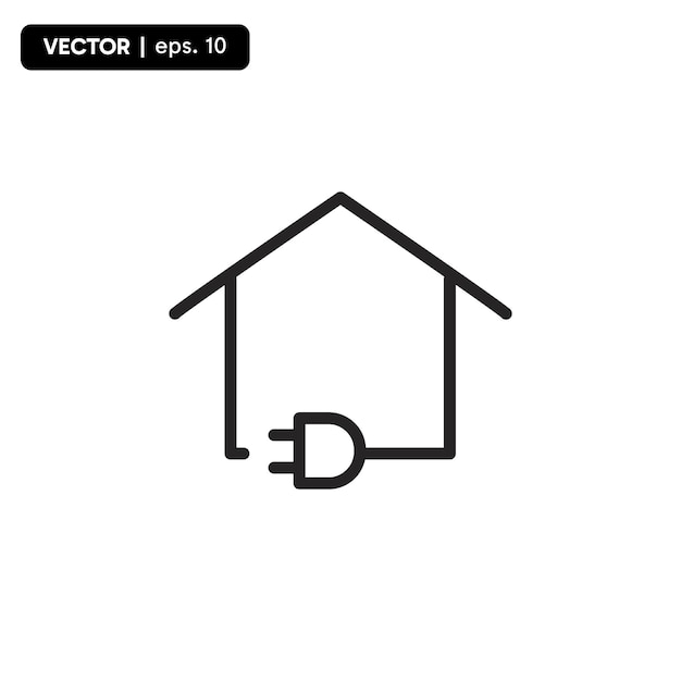 Ilustración vectorial de la estación de carga de la casa para ahorrar electricidad