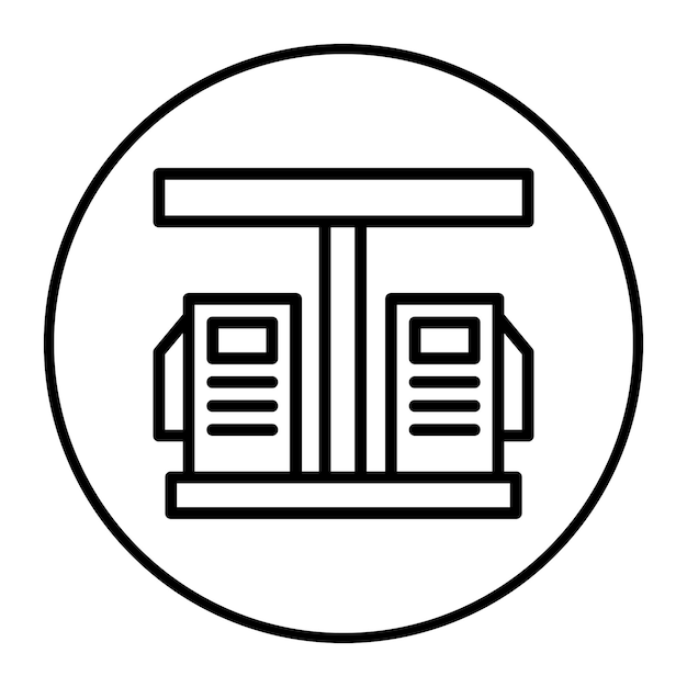 Ilustración vectorial de la estación de servicio