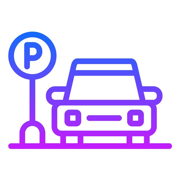 Ilustración vectorial de estacionamiento de automóviles