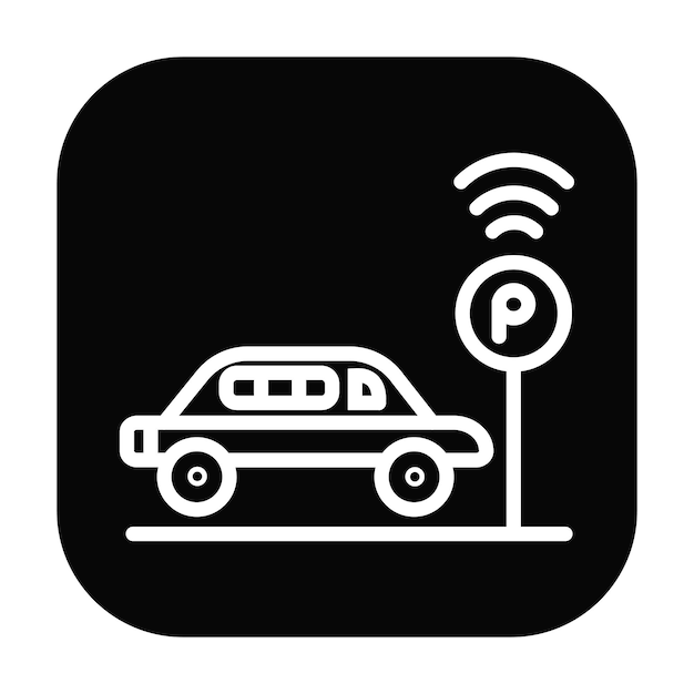 Ilustración vectorial de estacionamiento de automóviles