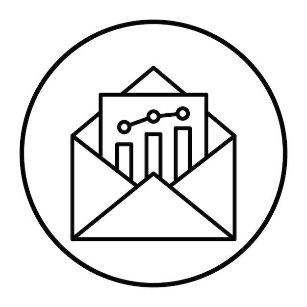 Ilustración vectorial de las estadísticas de correo electrónico