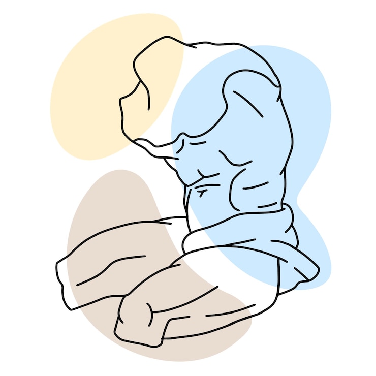 Vector ilustración vectorial de estatua antigua de torso masculino