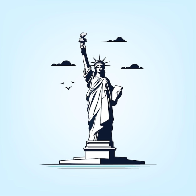 Ilustración vectorial de la estatua de la libertad