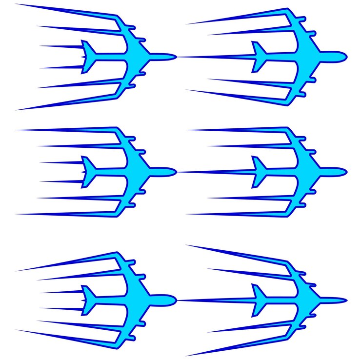 Vector ilustración vectorial estilizada de avión volador