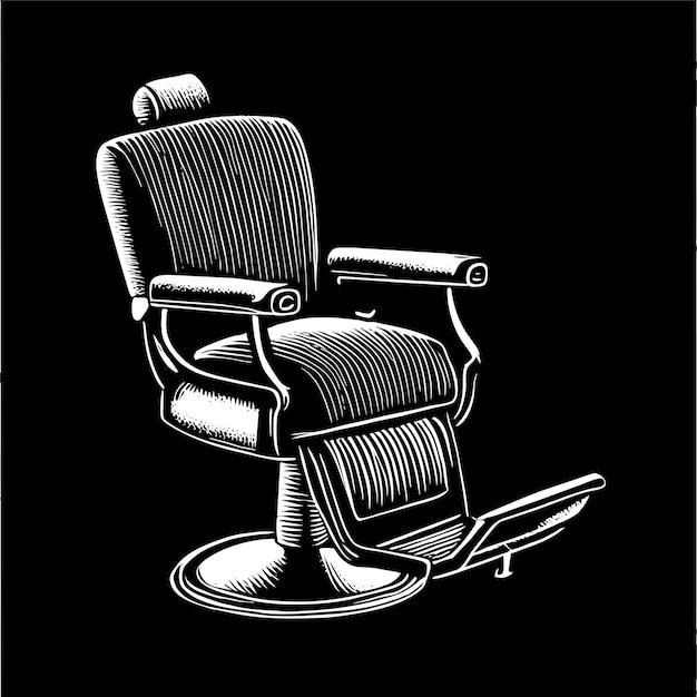 Vector ilustración vectorial estilizada de una silla de barbero en estilo retro