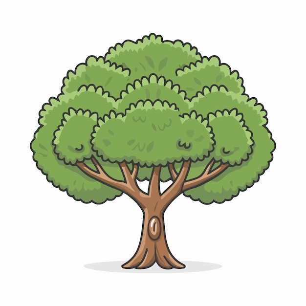 Vector ilustración vectorial de estilo de árbol de dibujos animados