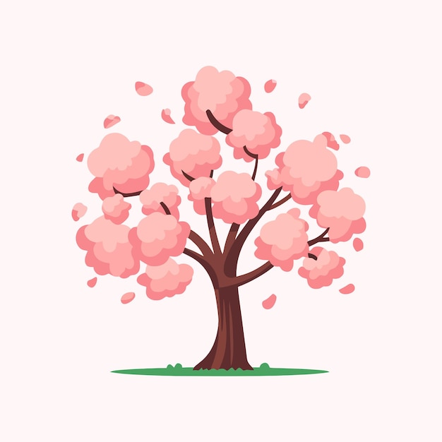 Ilustración vectorial de estilo de árbol de dibujos animados