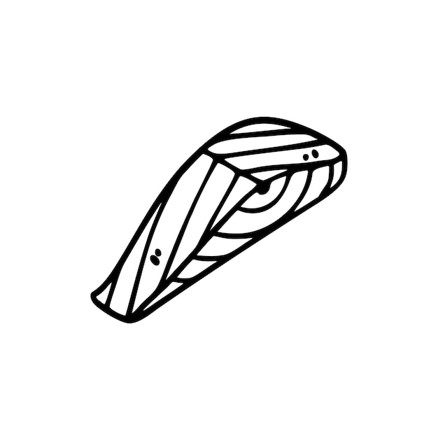 Ilustración vectorial de estilo de arte doodle de bistec de salmón dibujado a mano