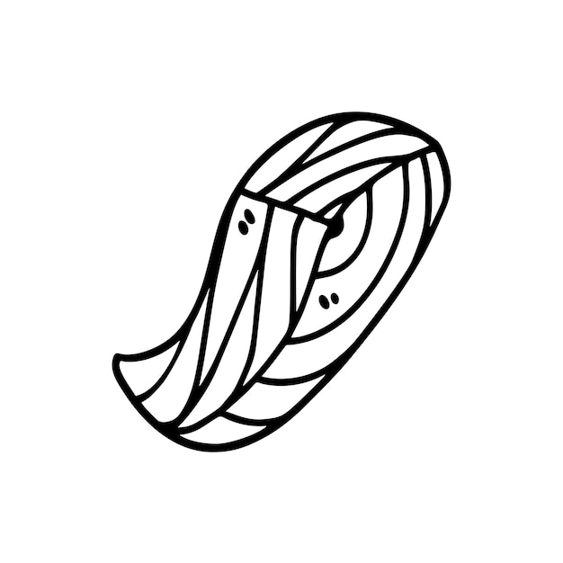 Ilustración vectorial de estilo de arte doodle de bistec de salmón dibujado a mano