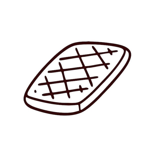 Ilustración vectorial de estilo de arte Doodle de carne dibujado a mano