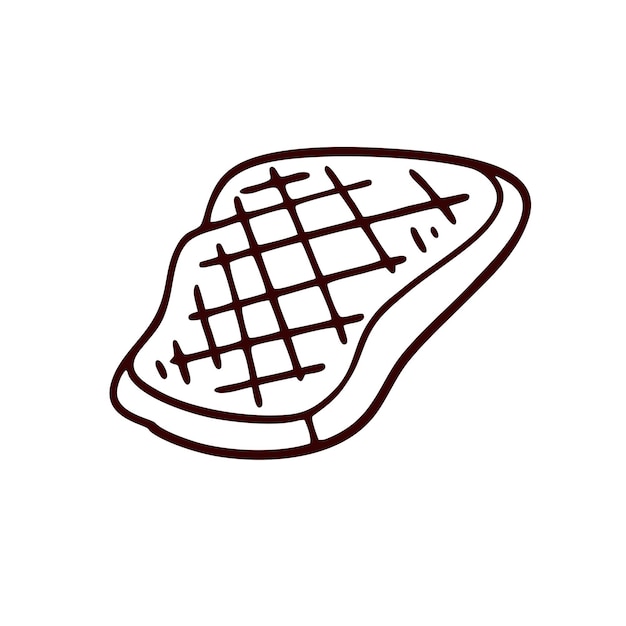 Ilustración vectorial de estilo de arte Doodle de carne dibujado a mano