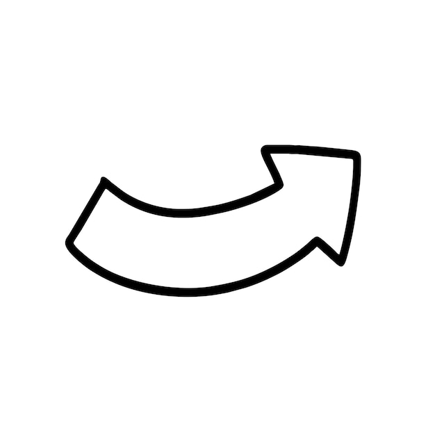 Ilustración vectorial de estilo de arte Doodle de flecha dibujada a mano