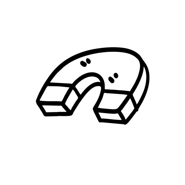 Ilustración vectorial del estilo de arte Doodle de imán dibujado a mano