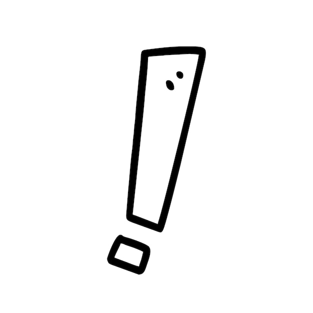 Ilustración vectorial de estilo de arte Doodle de signo de exclamación dibujado a mano
