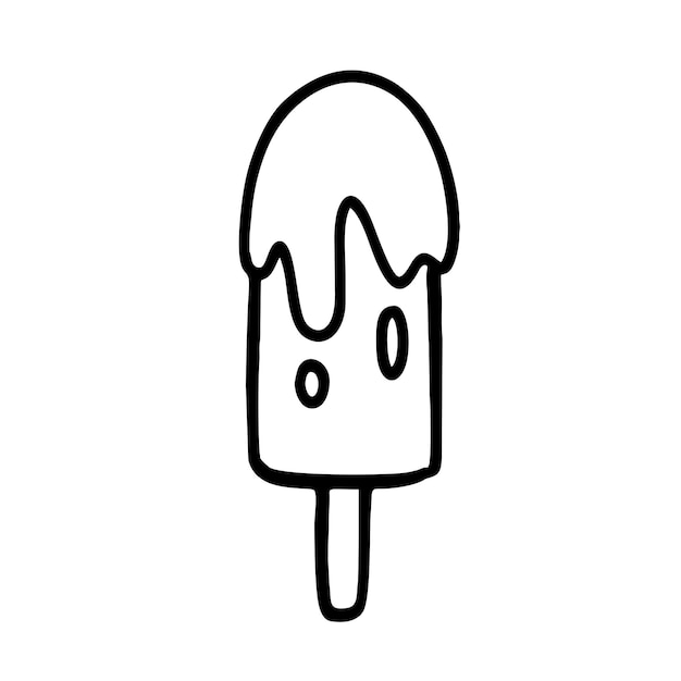 Ilustración vectorial del estilo artístico de dibujos de helado dibujados a mano