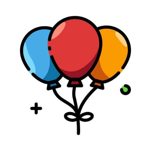 Ilustración vectorial del estilo de color del icono de los globos
