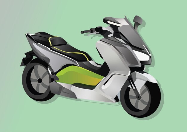 Ilustración vectorial de estilo deportivo moderno y viaje cómodo en el scooter C400GT