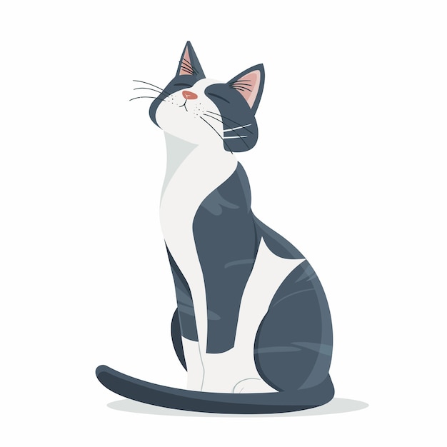 Ilustración vectorial de estilo de dibujos animados de gatos lindos