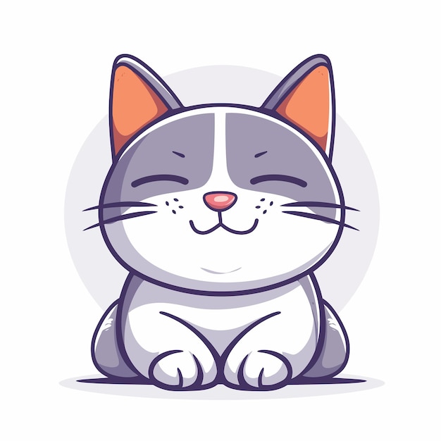 Ilustración vectorial de estilo de dibujos animados de gatos lindos