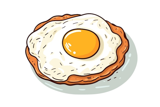 Ilustración vectorial de estilo doodle de tortilla de huevo