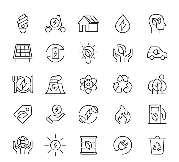 Ilustración vectorial en el estilo moderno de líneas delgadas de eco