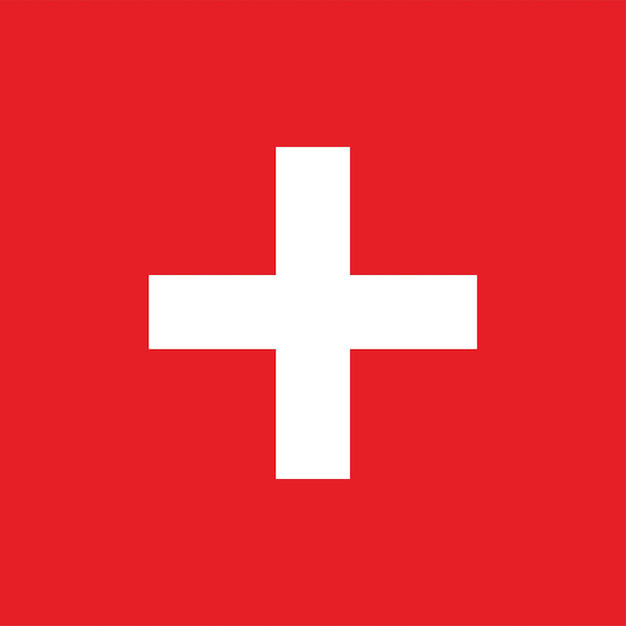 Vector ilustración vectorial del estilo oficial de la bandera de suiza