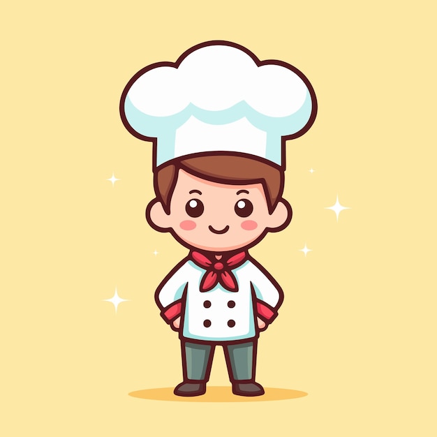 Ilustración vectorial de estilo plano del chef lindo