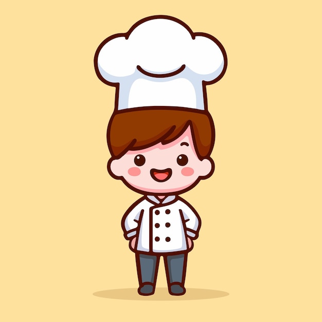 Ilustración vectorial de estilo plano del chef lindo