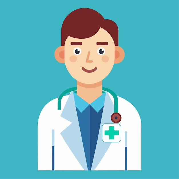 Ilustración vectorial de estilo plano de un ilustrador médico