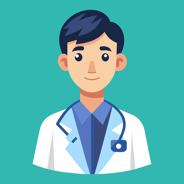 Ilustración vectorial de estilo plano de un ilustrador médico