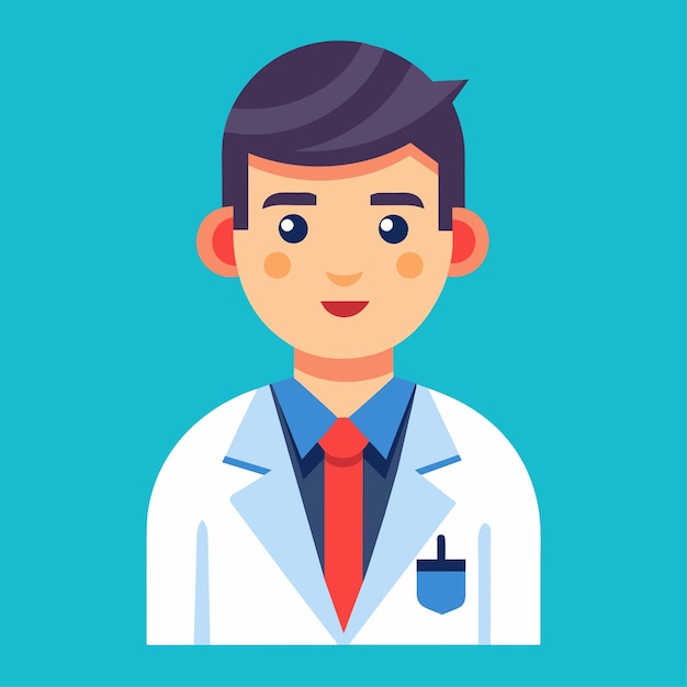 Ilustración vectorial de estilo plano de un ilustrador médico