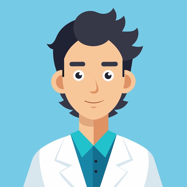 Ilustración vectorial de estilo plano de un ilustrador médico