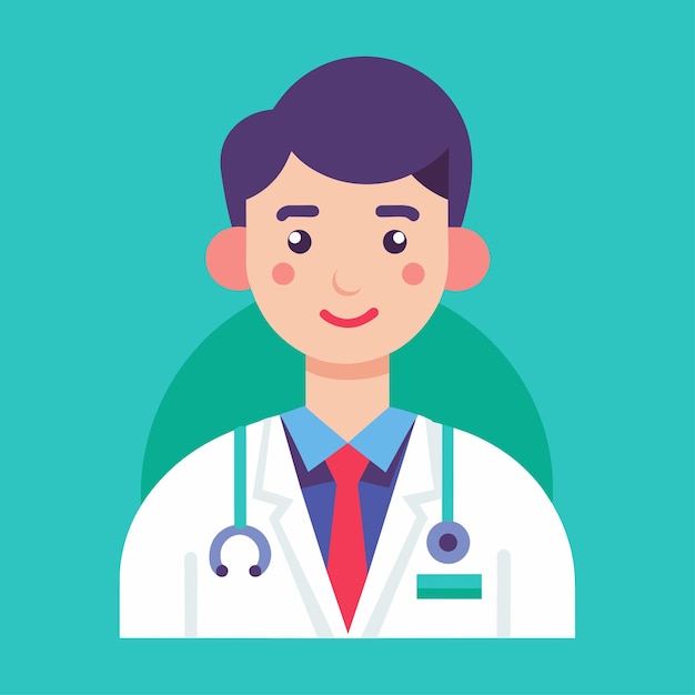 Ilustración vectorial de estilo plano de un ilustrador médico