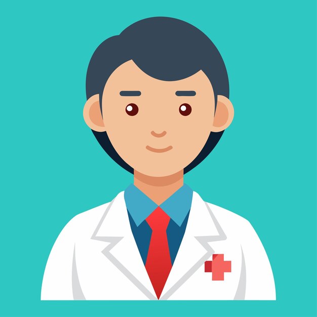 Ilustración vectorial de estilo plano de un ilustrador médico
