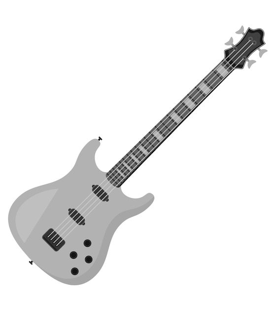 Ilustración vectorial de estilo plano de un instrumento musical de guitarra eléctrica