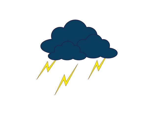 Vector ilustración vectorial de estilo plano de nube con icono de lluvia sobre fondo blanco