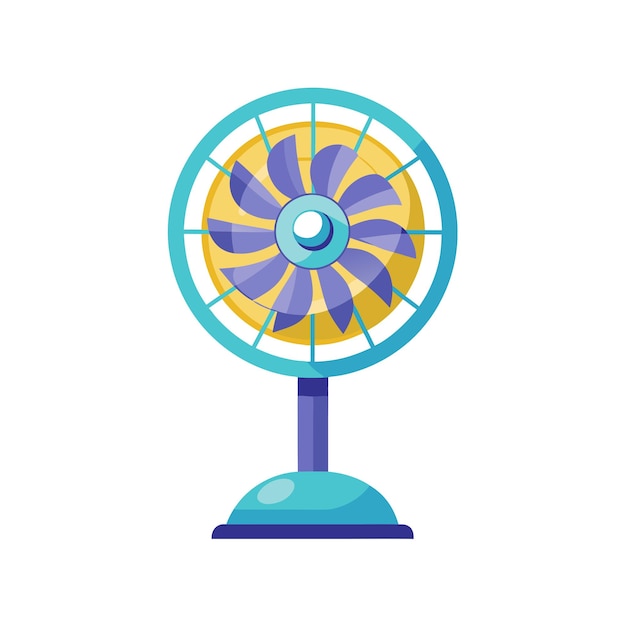 Ilustración vectorial de estilo plano realista del ventilador eléctrico