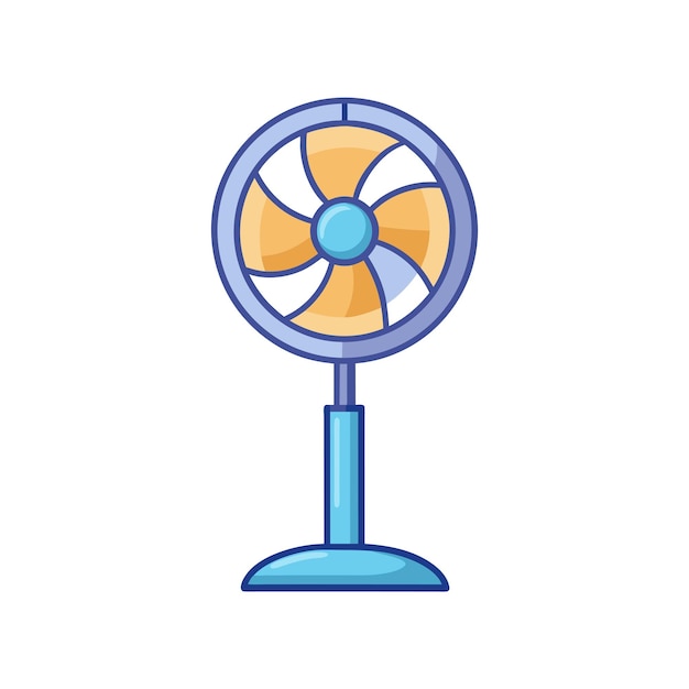 Ilustración vectorial de estilo plano realista del ventilador eléctrico