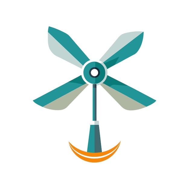 Ilustración vectorial de estilo plano realista del ventilador eléctrico