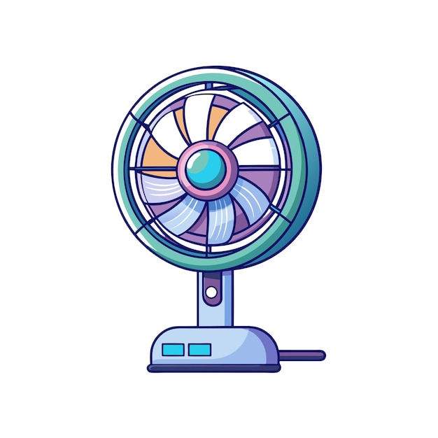 Ilustración vectorial de estilo plano realista del ventilador eléctrico