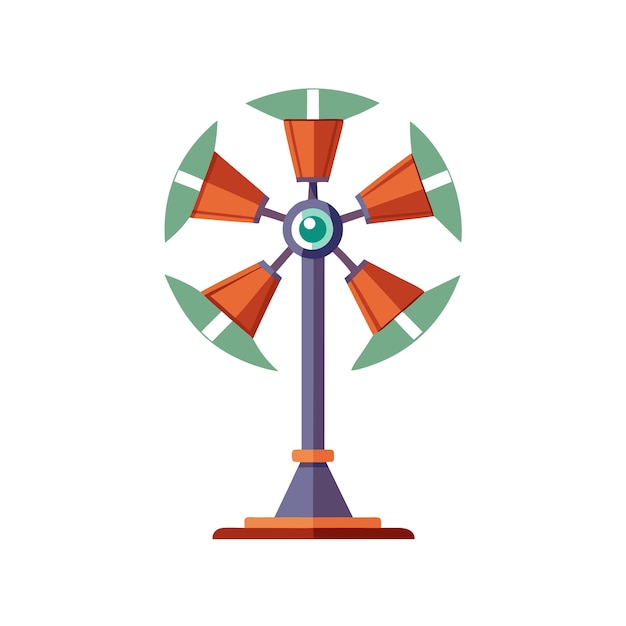Ilustración vectorial de estilo plano realista del ventilador eléctrico