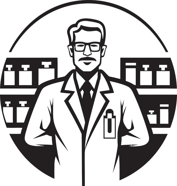 Ilustración vectorial del estilo de vida de la farmacia